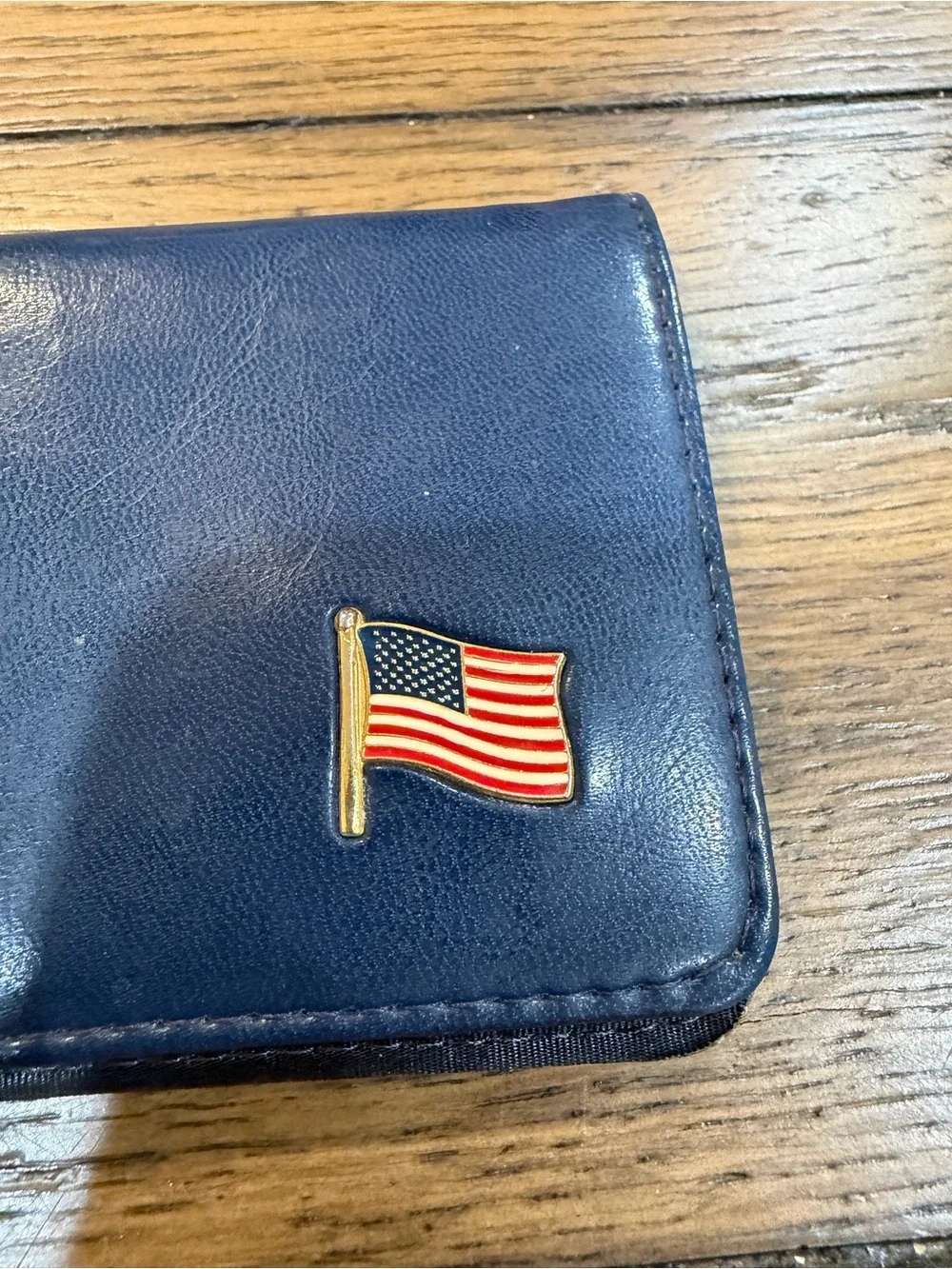 Source Unknown navy leather